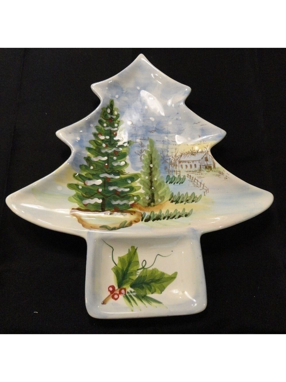 Pinesville Large Christmas Platter By Maxcera.